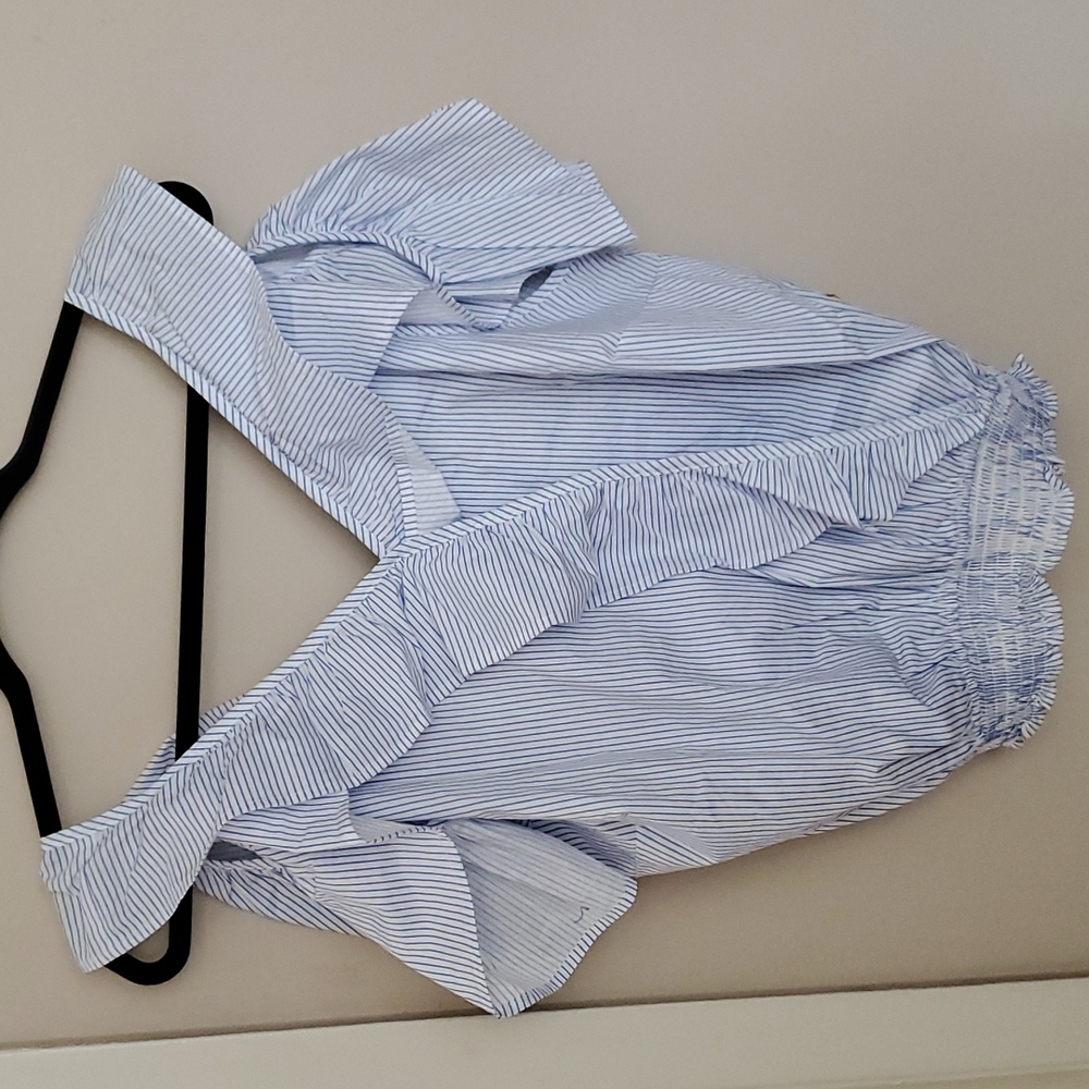 Blue and White Striped Top